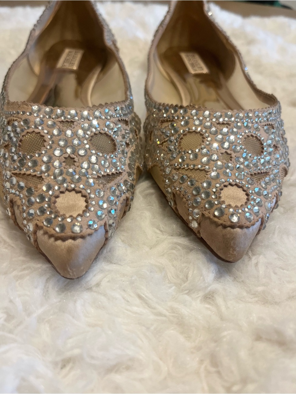 Badgley Mischka Gigi Crystal-Embellished Pointed Toe Flats - Picture 3 of 7
